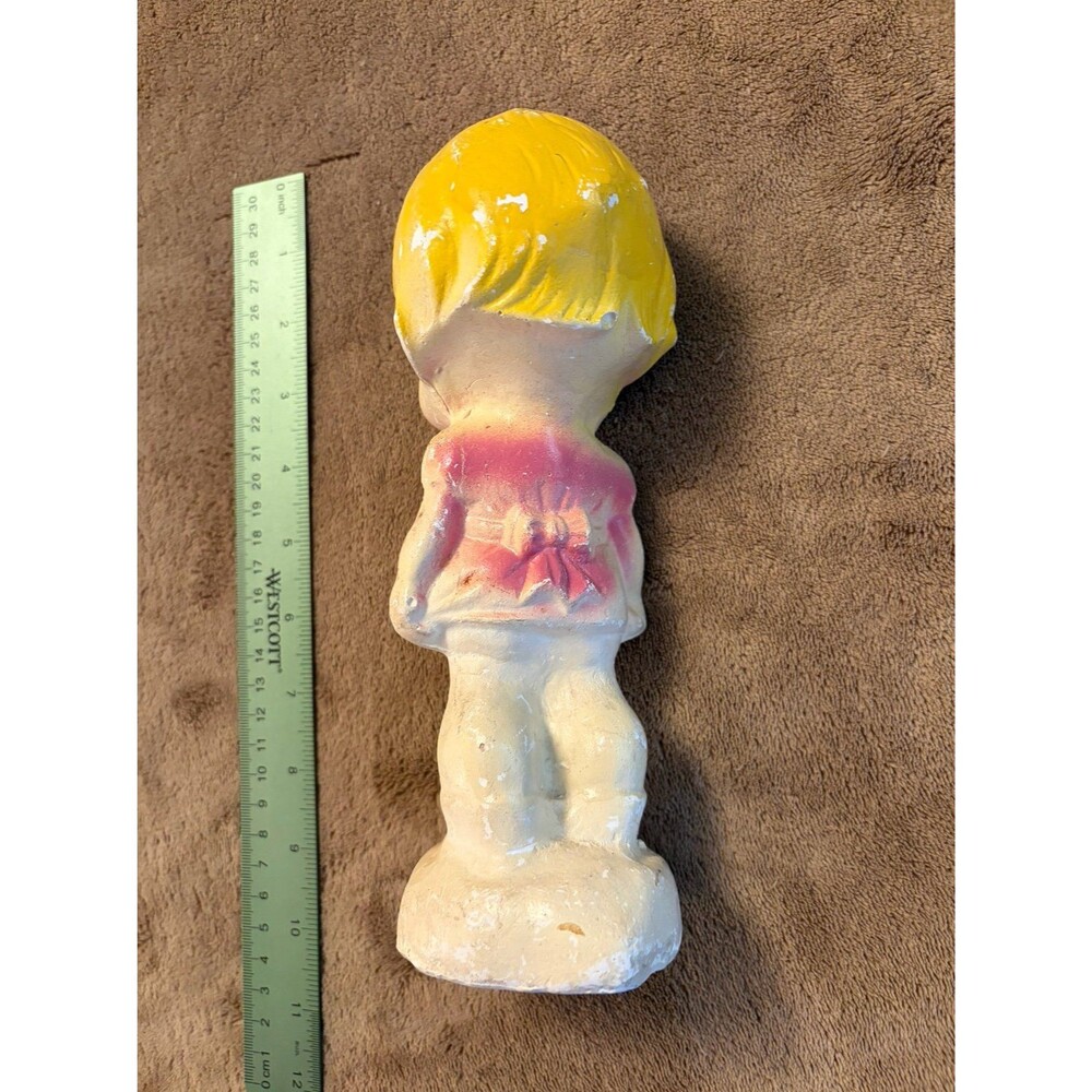 Vintage Little Girl Kewpie Chalkware Carnival Prize 9” - Picture 3 of 6